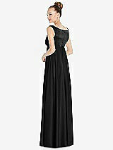 Rear View Thumbnail - Black Convertible Strap Empire Waist Satin Maxi Dress