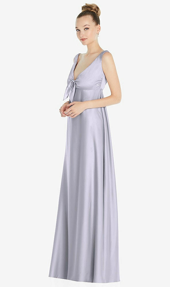 Front View - Silver Dove Convertible Strap Empire Waist Satin Maxi Dress