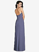 Rear View Thumbnail - French Blue Strapless Scoop Back Maxi Dress with Front Slit