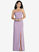 Front View Thumbnail - Pale Purple Strapless Scoop Back Maxi Dress with Front Slit