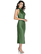Side View Thumbnail - Vineyard Green Scarf Tie High-Neck Halter Midi Slip Dress