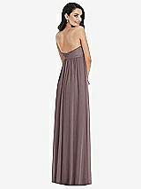 Rear View Thumbnail - French Truffle Twist Shirred Strapless Empire Waist Gown with Optional Straps