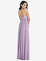 Rear View Thumbnail - Pale Purple Twist Shirred Strapless Empire Waist Gown with Optional Straps