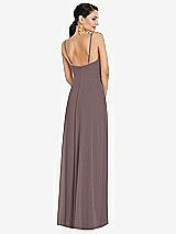 Rear View Thumbnail - French Truffle Adjustable Strap Wrap Bodice Maxi Dress with Front Slit 
