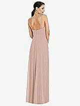 Rear View Thumbnail - Toasted Sugar Adjustable Strap Wrap Bodice Maxi Dress with Front Slit 