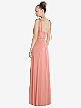 Rear View Thumbnail - Rose - PANTONE Rose Quartz Tie Shoulder A-Line Maxi Dress