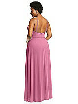 Alt View 3 Thumbnail - Orchid Pink Diamond Halter Maxi Dress with Adjustable Straps