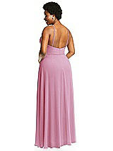 Alt View 3 Thumbnail - Powder Pink Diamond Halter Maxi Dress with Adjustable Straps