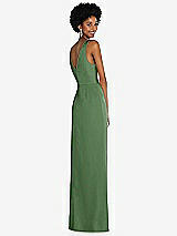 Alt View 3 Thumbnail - Vineyard Green Faux Wrap Whisper Satin Maxi Dress with Draped Tulip Skirt