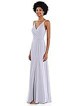 Side View Thumbnail - Silver Dove Faux Wrap Criss Cross Back Maxi Dress with Adjustable Straps