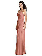 Side View Thumbnail - Desert Rose Cowl-Neck A-Line Maxi Dress with Adjustable Straps