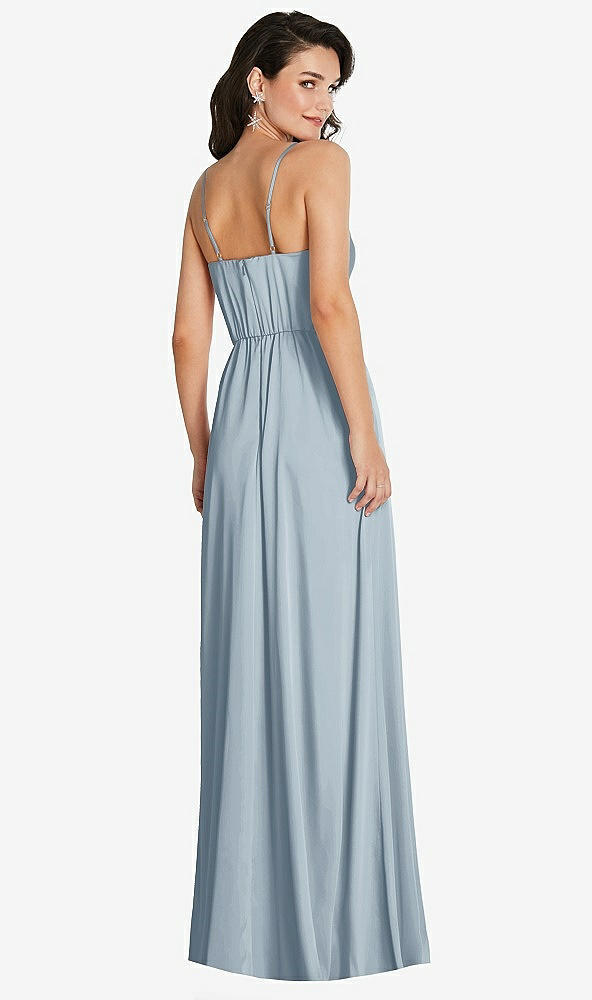 Back View - Mist Cowl-Neck A-Line Maxi Dress with Adjustable Straps