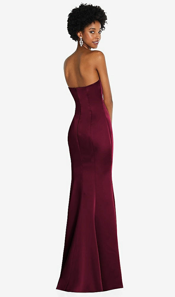 Back View - Cabernet Strapless Princess Line Lux Charmeuse Mermaid Gown