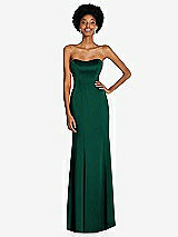 Front View Thumbnail - Hunter Green Strapless Princess Line Lux Charmeuse Mermaid Gown