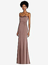 Side View Thumbnail - Sienna Strapless Princess Line Lux Charmeuse Mermaid Gown