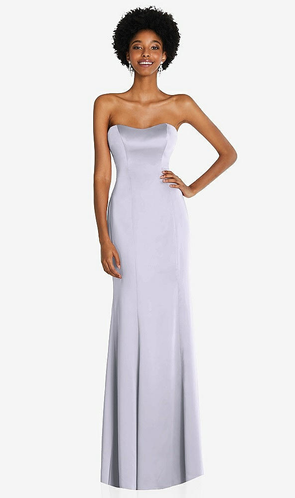 Front View - Silver Dove Strapless Princess Line Lux Charmeuse Mermaid Gown
