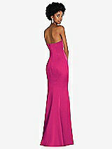 Rear View Thumbnail - Think Pink Strapless Princess Line Lux Charmeuse Mermaid Gown