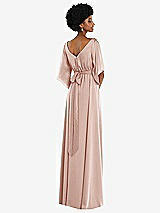 Rear View Thumbnail - Toasted Sugar Asymmetric Bell Sleeve Wrap Maxi Dress with Front Slit
