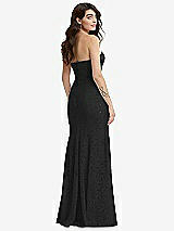 Rear View Thumbnail - Black Sweetheart Strapless Sequin Lace Trumpet Gown
