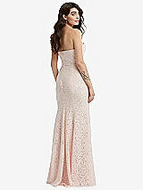 Rear View Thumbnail - Ivory Sweetheart Strapless Sequin Lace Trumpet Gown