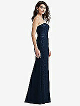 Side View Thumbnail - Midnight Navy Sweetheart Strapless Sequin Lace Trumpet Gown