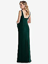Rear View Thumbnail - Evergreen Wide Strap Square Neck Maternity Trumpet Gown