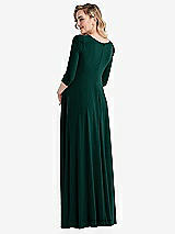 Rear View Thumbnail - Evergreen 3/4 Sleeve Wrap Bodice Maternity Dress