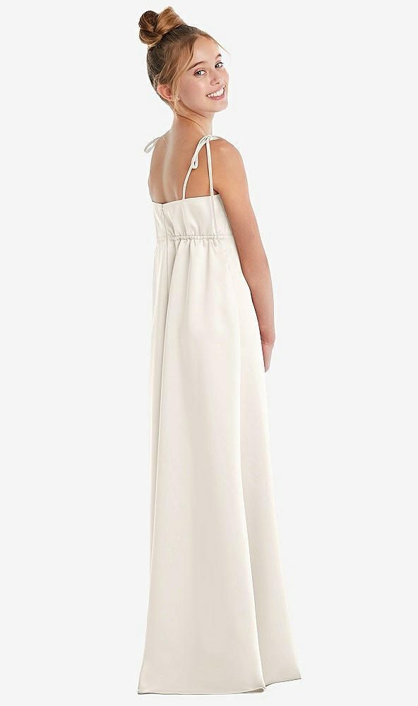 Back View - Ivory Tie Shoulder Empire Waist Junior Bridesmaid Dress