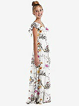 Side View Thumbnail - Butterfly Botanica Ivory Cascading Ruffle Full Skirt Chiffon Junior Bridesmaid Dress