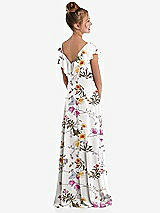 Rear View Thumbnail - Butterfly Botanica Ivory Cascading Ruffle Full Skirt Chiffon Junior Bridesmaid Dress