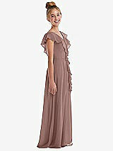 Side View Thumbnail - Sienna Cascading Ruffle Full Skirt Chiffon Junior Bridesmaid Dress
