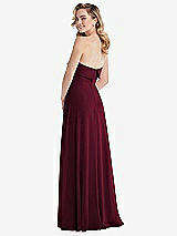 Rear View Thumbnail - Cabernet Cuffed Strapless Maxi Dress with Front Slit