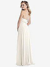Rear View Thumbnail - Ivory Cuffed Strapless Maxi Dress with Front Slit