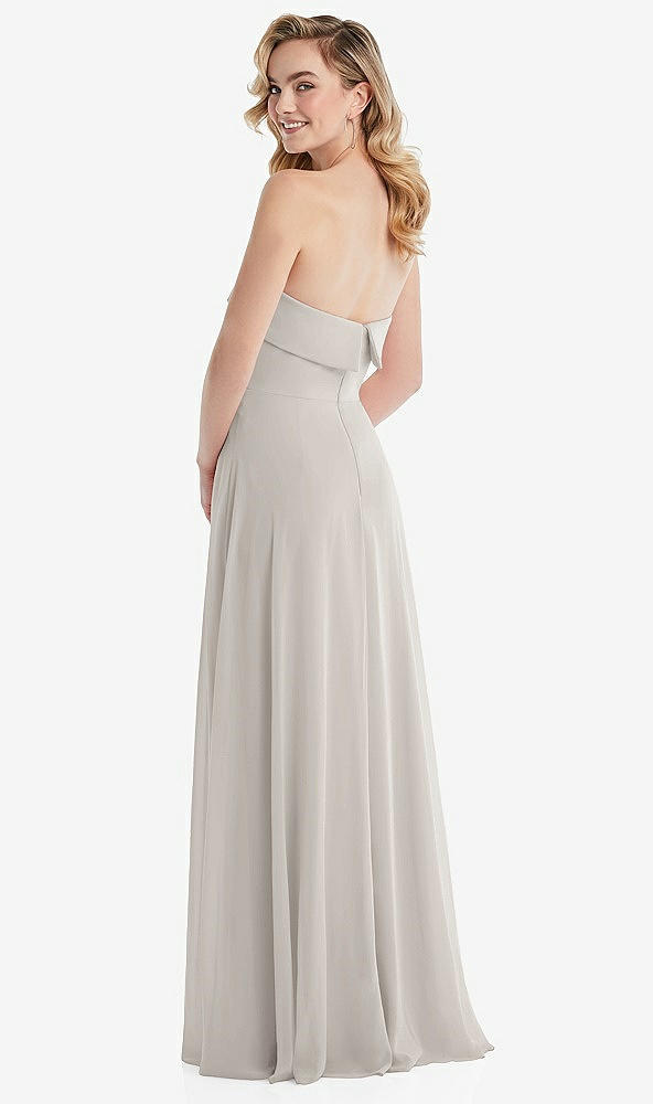 Back View - Oyster Cuffed Strapless Maxi Dress with Front Slit