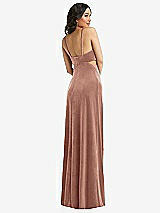 Rear View Thumbnail - Tawny Rose Spaghetti Strap Cutout Midriff Velvet Maxi Dress
