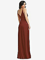 Rear View Thumbnail - Auburn Moon Skinny Strap Plunge Neckline Maxi Dress with Bow Detail