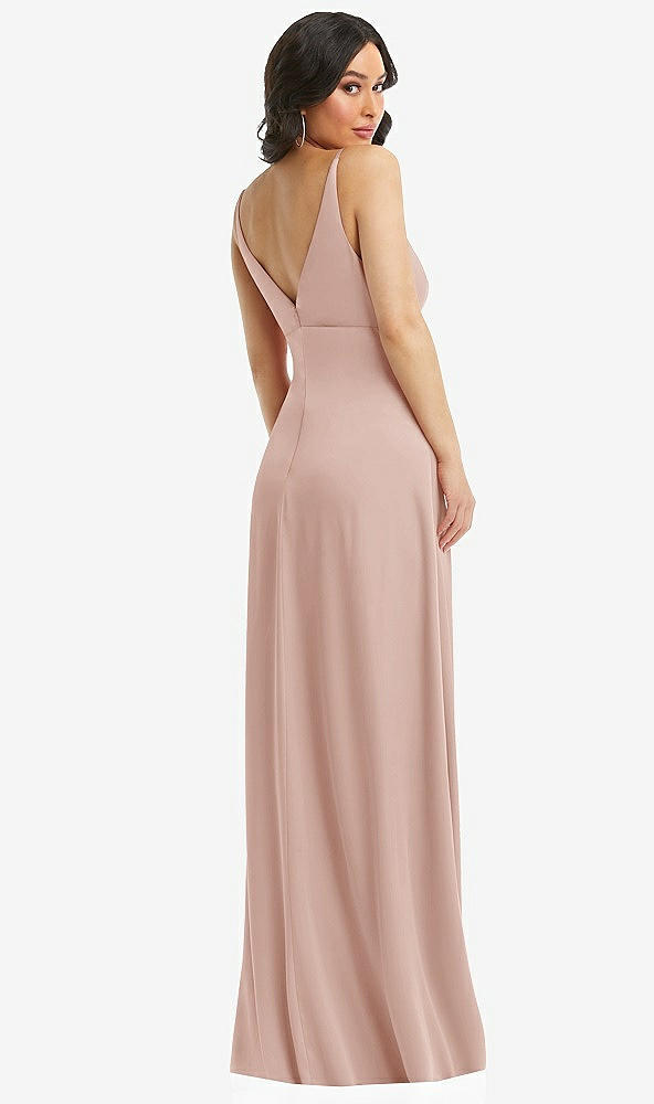 Back View - Toasted Sugar Skinny Strap Plunge Neckline Maxi Dress with Bow Detail