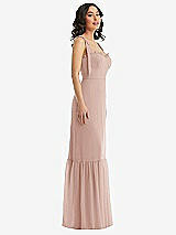 Side View Thumbnail - Toasted Sugar Tie-Shoulder Bustier Bodice Ruffle-Hem Maxi Dress