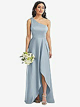 Alt View 1 Thumbnail - Mist One-Shoulder High Low Maxi Dress with Pockets