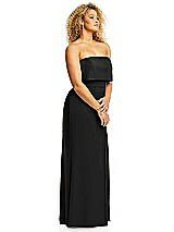 Alt View 4 Thumbnail - Black Strapless Overlay Bodice Crepe Maxi Dress with Front Slit