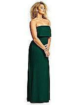 Alt View 4 Thumbnail - Hunter Green Strapless Overlay Bodice Crepe Maxi Dress with Front Slit