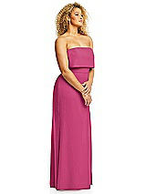 Alt View 4 Thumbnail - Tea Rose Strapless Overlay Bodice Crepe Maxi Dress with Front Slit
