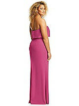Alt View 5 Thumbnail - Tea Rose Strapless Overlay Bodice Crepe Maxi Dress with Front Slit
