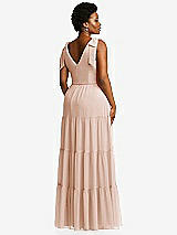 Alt View 3 Thumbnail - Cameo Bow-Shoulder Faux Wrap Maxi Dress with Tiered Skirt