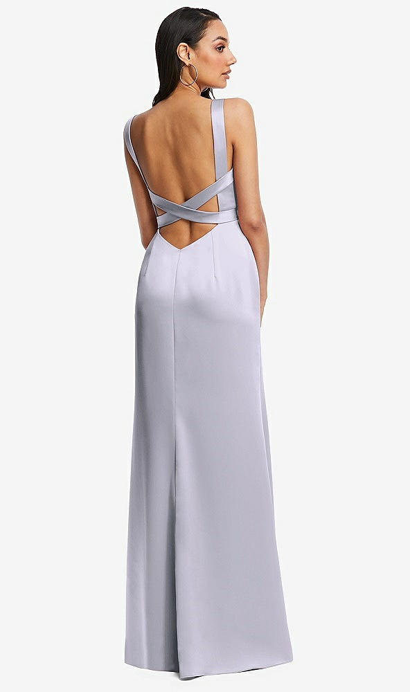 Back View - Silver Dove Framed Bodice Criss Criss Open Back A-Line Maxi Dress