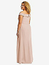 Alt View 3 Thumbnail - Cameo Cuffed Off-the-Shoulder Pleated Faux Wrap Maxi Dress