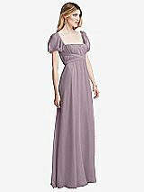 Side View Thumbnail - Lilac Dusk Regency Empire Waist Puff Sleeve Chiffon Maxi Dress