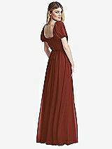 Rear View Thumbnail - Auburn Moon Regency Empire Waist Puff Sleeve Chiffon Maxi Dress