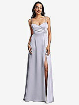 Front View Thumbnail - Silver Dove Adjustable Strap Faux Wrap Maxi Dress with Covered Button Details