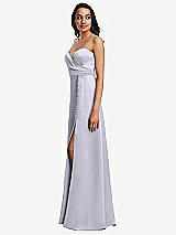 Side View Thumbnail - Silver Dove Adjustable Strap Faux Wrap Maxi Dress with Covered Button Details